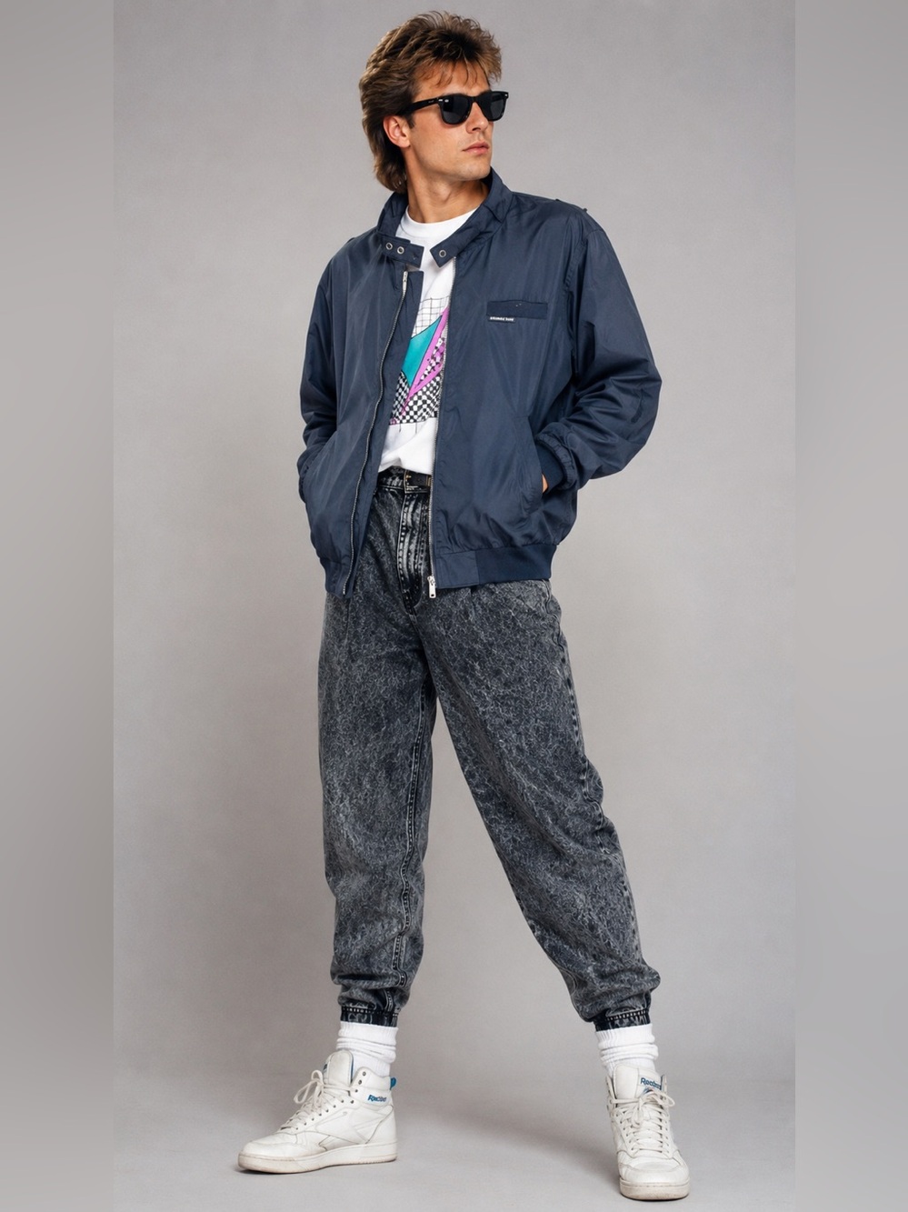 Members Only XXL Retro Streetwear Bomber Jacket Utility 80’s Preppy Punk Grunge